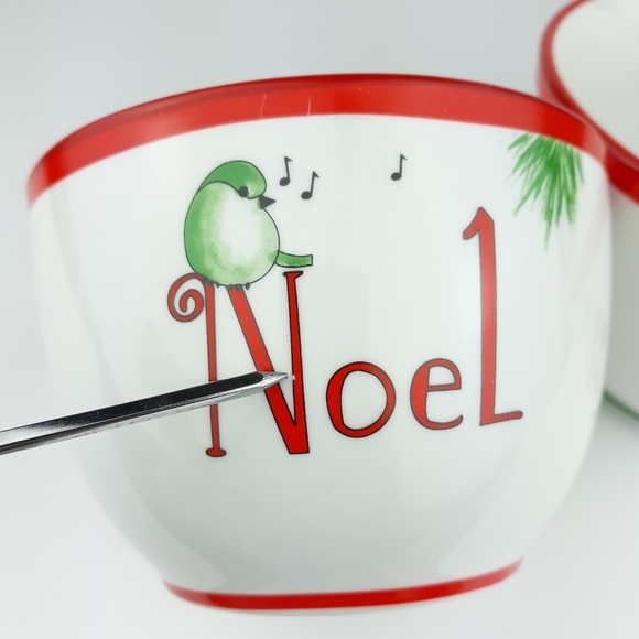 Everyday White Porcelain Merry Noel Nesting Bowls Replacements - Picture 10 of 15